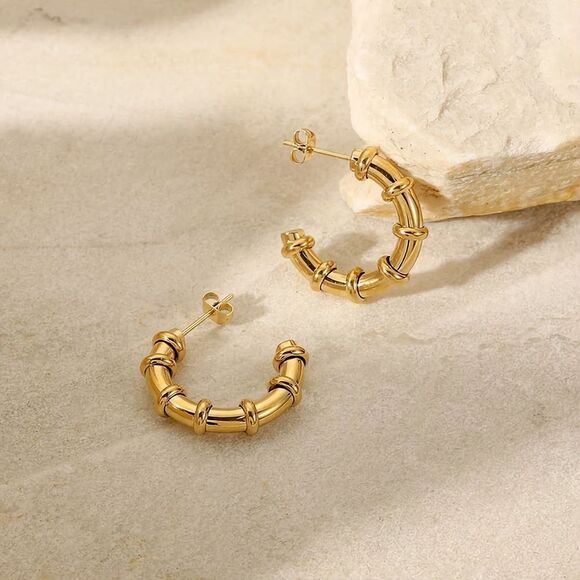 New 14K Chunky Earrings - Picture 5 of 7